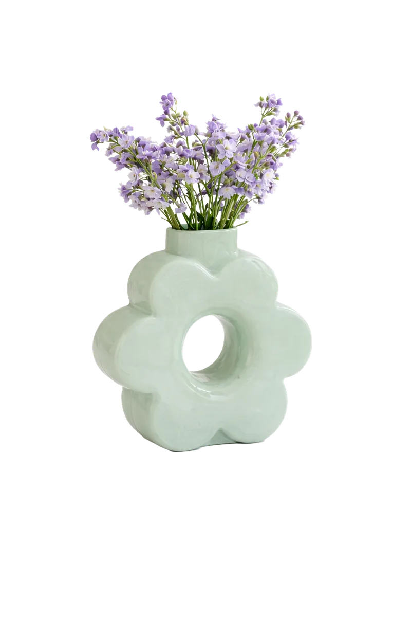 Blumenvase Glas 16cm weiß